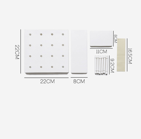 Tablero perforado de plástico para almacenamiento en pared en sala de estar y cocina
