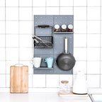 Tablero perforado de plástico para almacenamiento en pared en sala de estar y cocina