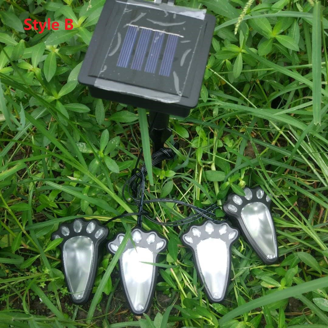 Solar-Powered Bear Paw Garden Light